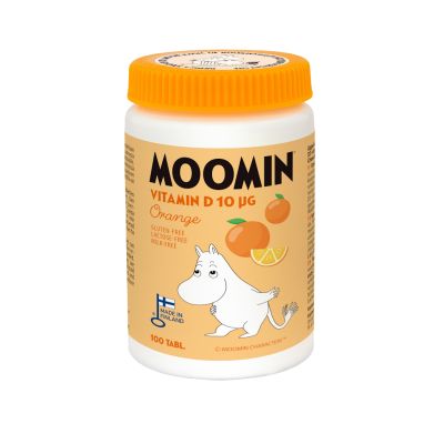 Moomin D-vitamiini appelsiini 10 mikrog 100 tabl