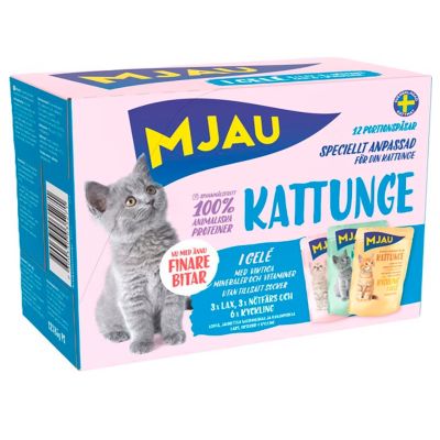 Mjau Pentukissan Ruokalajitelma Liha&Kala hyytelössä 12 x 85g