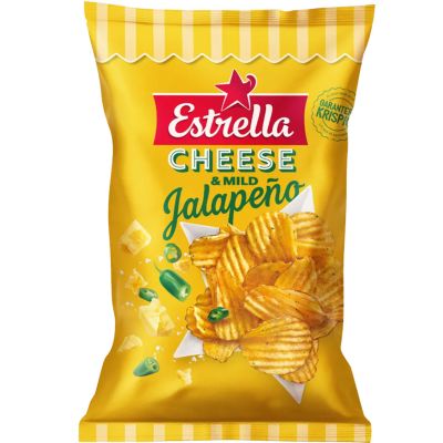 Estrella Cheese & Jalopeno perunalastu 175g