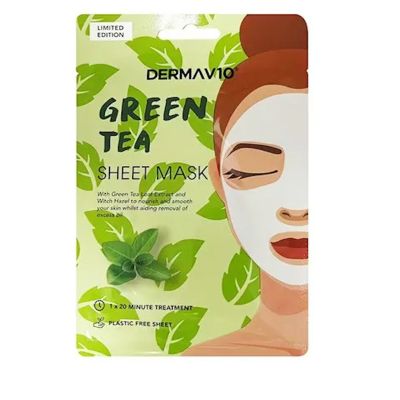 Derma V10 Sheet Mask Green Tea kasvonaamio 1kpl