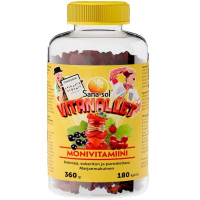 Sana-sol Vitanallet Sairaalaklovnit marjat monivitamiini 180kpl