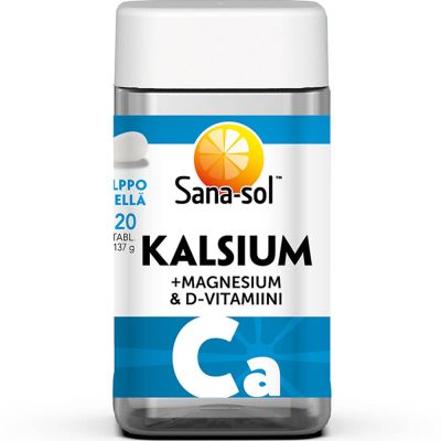 Sana-sol Kalsium + magnesium & D-vitamiini 120kpl