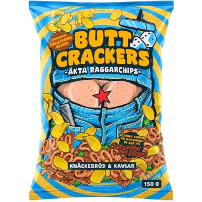 Butt Crackers Chips Knäckebröd & Kaviar perunalastu 150g