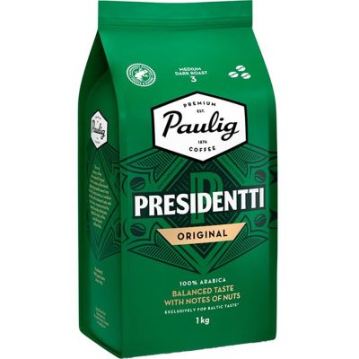 Paulig Presidentti Tumma Paahto kahvipapu 1kg