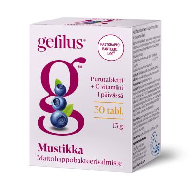Gefilus Mustikka + C vitamiini purutabletti 30 tabl