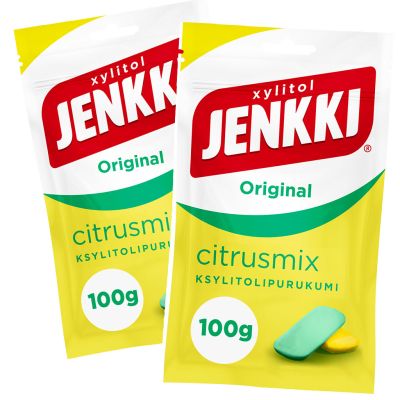 Jenkki Original Citrusmix ksylitolipurukumi 100g x 2kpl