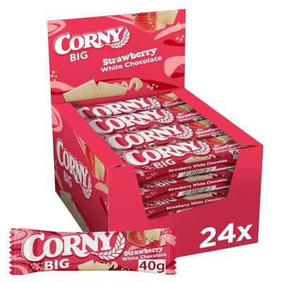 Corny BIG Mansikka Valkosuklaa välipalapatukka 40g x 24kpl