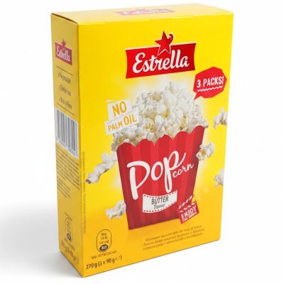 Estrella Micropopcorn 3-pack voinmakuinen 270g