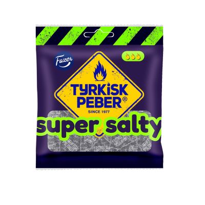 Fazer Tyrkisk Peber Super Salty salmiakkipussi 80g