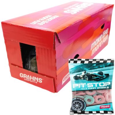 Grahns Pit Stop Fizzy Wheels renkaat 50g x 14kpl