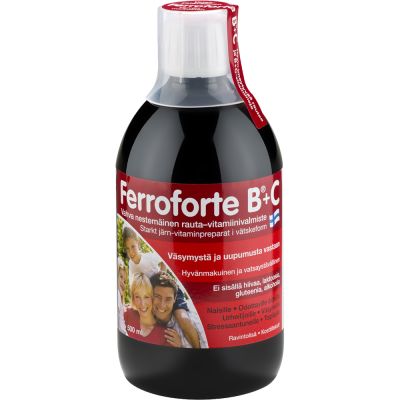 Ferroforte B + C nestemäinen rautavalmiste 500ml