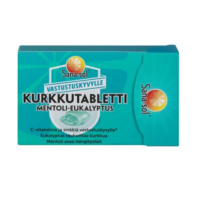Sana-sol Mentoli Eukalyptus sokeriton kurkkutabletti 48g (16kpl)
