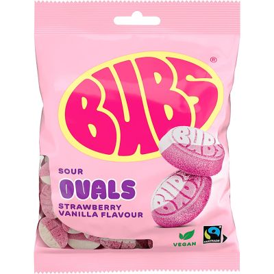 Bubs Sour Strawberry & Vanilla Ovals 90g