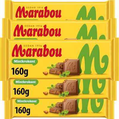 Marabou Mintkrokant suklaalevy 160g x 5kpl