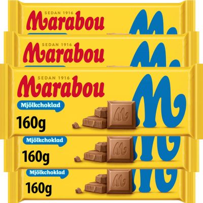 Marabou Maitosuklaa suklaalevy 160g x 5kpl