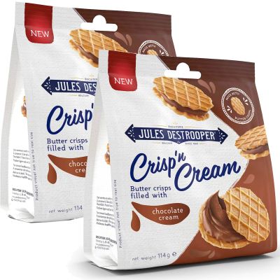 Jules Destrooper Crisp Cream Chocolate suklaatäytekeksi 114g x 2kpl