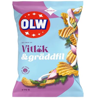 OLW Valkosipuli & Creme Fraiche perunalastu 275g