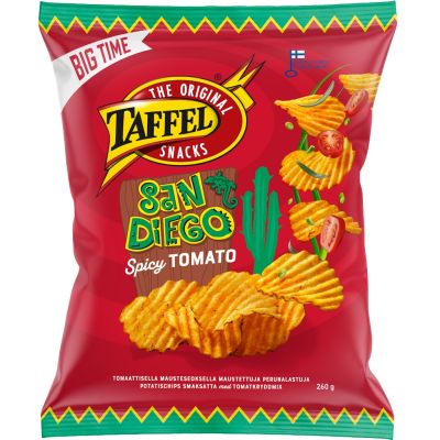 Taffel San Diego spicy tomato maustettu perunalastu 260g