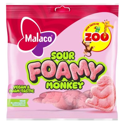 Malaco Zoo Sour Foamy Monkey vaahtomakeinen 115g
