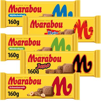 Täyskäsi Marabou suklaalevy 160g x 5kpl