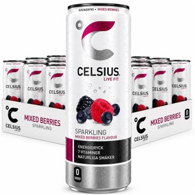 Celsius Sparkling Mixed Berries energiajuoma 355ml x 24kpl