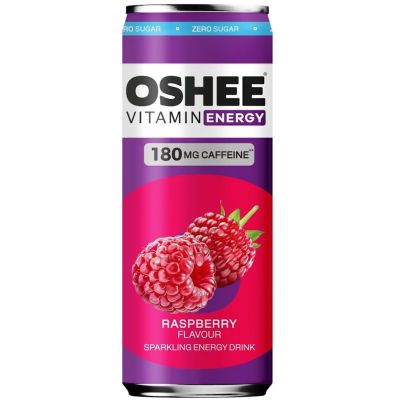Oshee Energy Drink Raspberry Zero energiajuoma 330ml