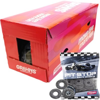 Grahns Pit Stop Salty Wheels salmiakkirenkaat 50g x 14kpl