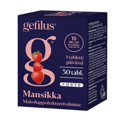 Gefilus Forte mansikka maitohappo D3-C-vitamiini purutabl 30tabl