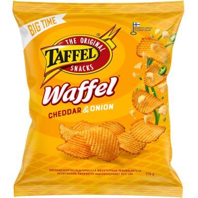 Taffel Waffel Cheddar Onion perunalastu 270g