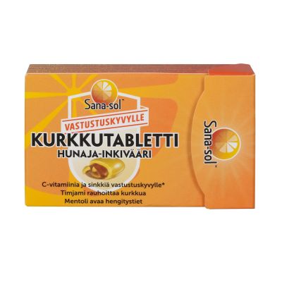 Sana-sol Hunaja Inkivääri sokeriton kurkkutabletti 48g (16kpl)
