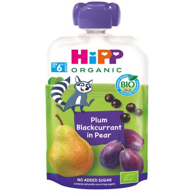 HiPP 6kk Luomu Smoothie Päärynä, Luumu ja Mustaherukka 100g