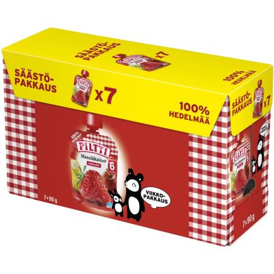 Piltti mansikkainen hedelmäsose 6kk annospussi 7x90g