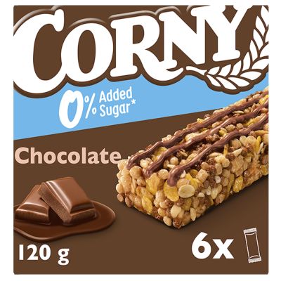 Corny 0% added sugar suklaa välipalapatukka 20g x 6kpl