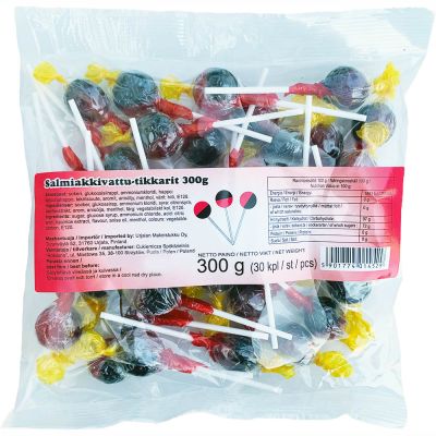 Salmiakkivattu tikkarit 30kpl (300g)