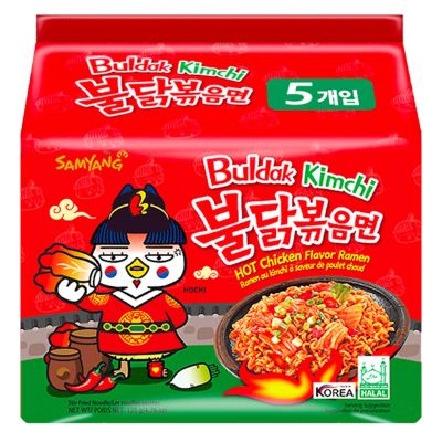 Buldak Hot Chicken Flavor Kimchi nuudeli 135g x 5-pack