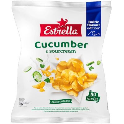 Estrella Cucumber & Sour Cream perunalastu 170g