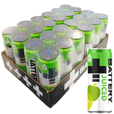 Battery Juiced Bright Sour Apple energiajuoma 330ml x 24-pack