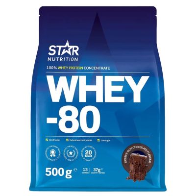 Star Nutrition Whey-80 Double Rich Chocolate proteiinijauhe 500g