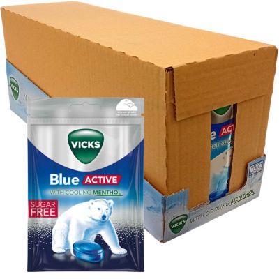 Vicks Blue Active sokeriton kurkkupastilli 72g x 20kpl