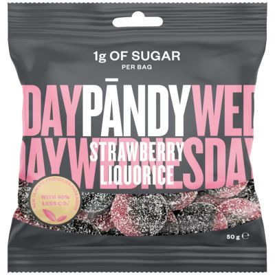 Pändy Strawberry Liquorice Mansikka Lakritsi makeispussi 50g