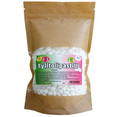 Makeistukun Xylitolipastilli mansikka 1kg (n. 1428 täysksylitolipastillia)