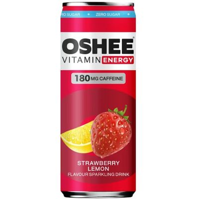 Oshee Energy Drink Strawberry & Lemon Zero energiajuoma 330ml