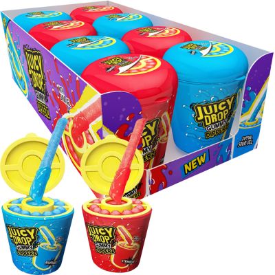 Bazooka Juicy Drop Gummy Dipperz karkkitikku kirpeällä geelillä 96g x 8kpl