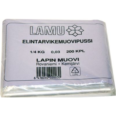 Elintarvikemuovipussi 1/4 kg x 200kpl