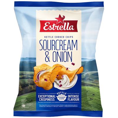 Estrella Maalaissipsi Sourcream & Onion perunalastu 120g