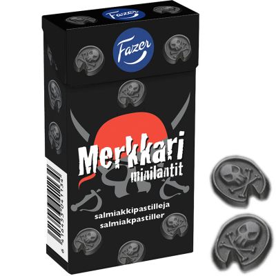 Fazer Merkkari Minilantit salmiakkipastilleja 38g