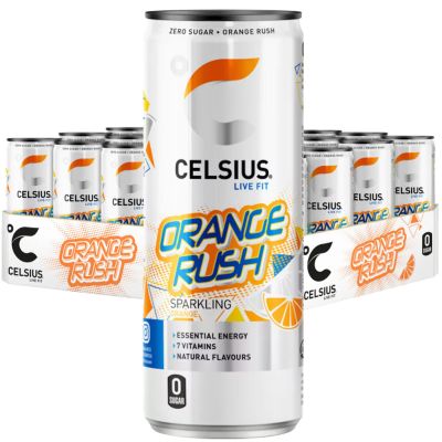Celsius Orange Rush energiajuoma 355ml x 24kpl