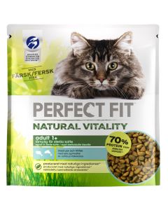 Perfect Fit Adult 1+ Natural Vitality kissanruoka 650g lohta ja valkokalaa