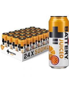 Battery Juiced Exotic Orange Mango Passionfruit energiajuoma 500ml x 24-pack