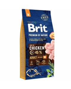 Brit Premium by Nature Adult M keskikokoisten rotujen aikuisille koirille 15 kg
